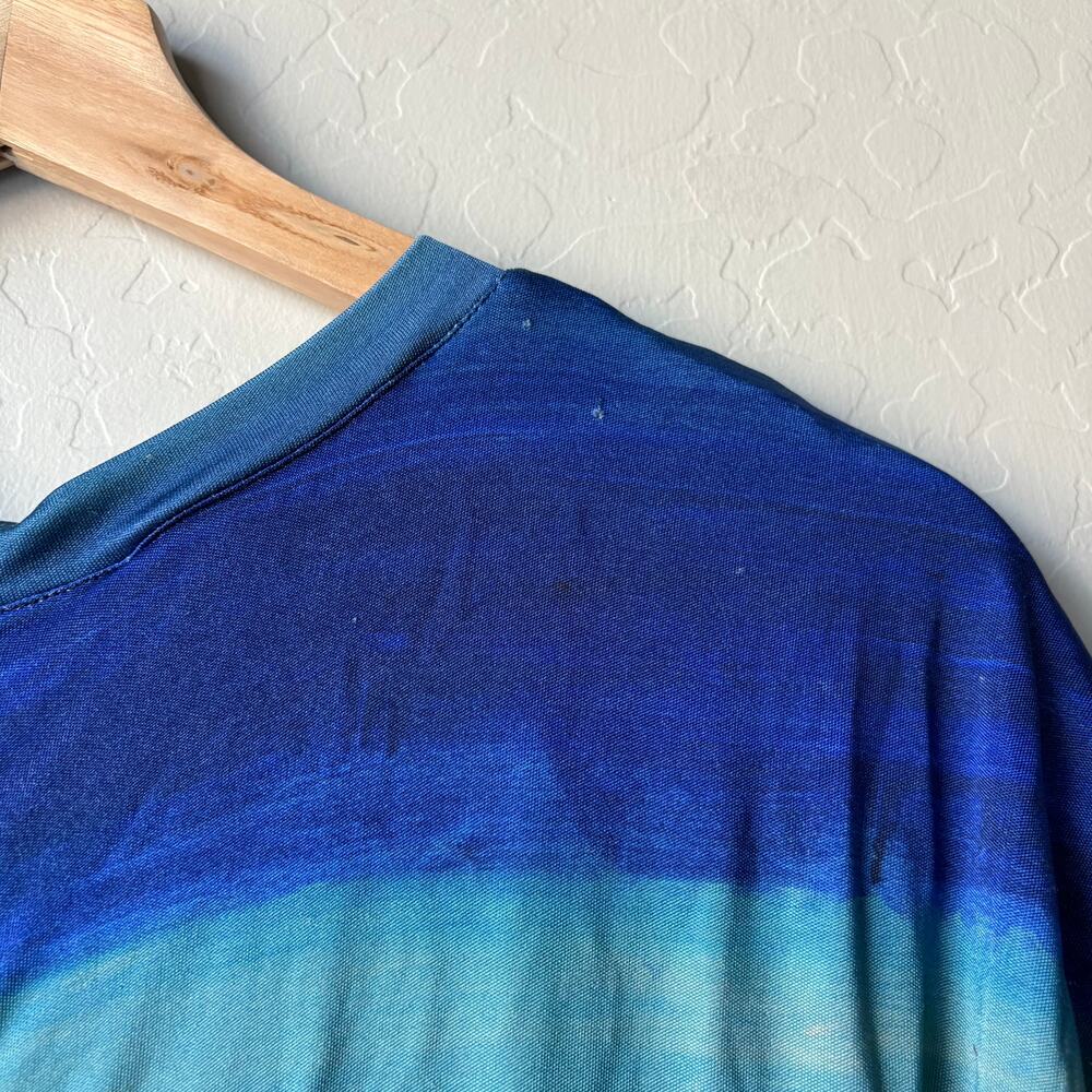 Marni Dress Ombre Multicolor‎ Short Sleeve Midi Dress w Front Slit Size 46/US 10 - Picture 10 of 11